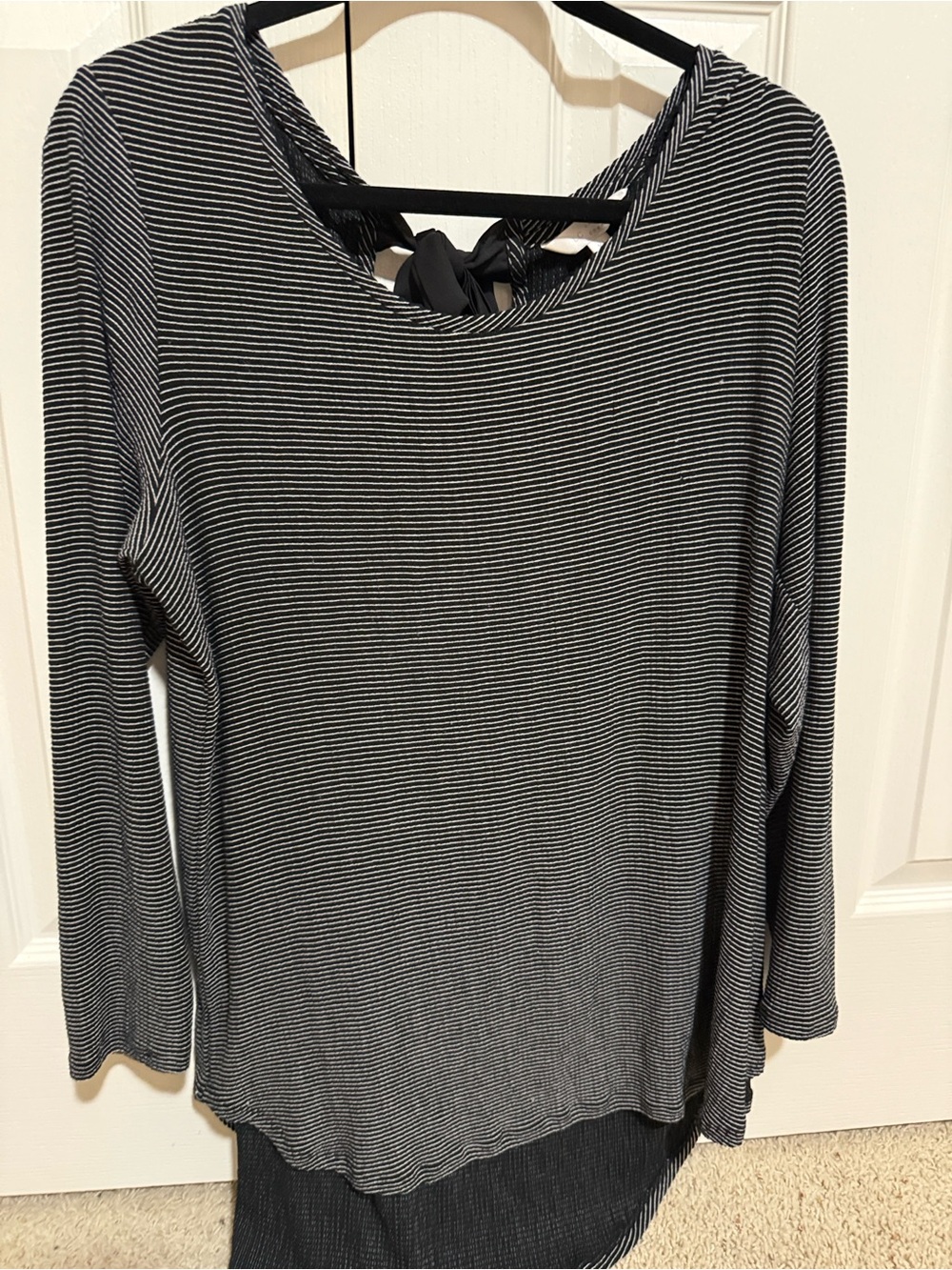 LC Lauren Conrad Black & White Striped Long Sleeve Top